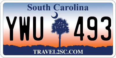SC license plate YWU493