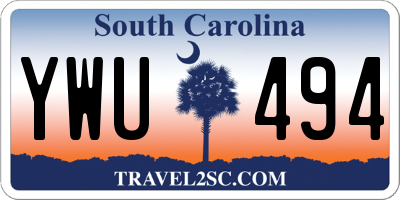 SC license plate YWU494