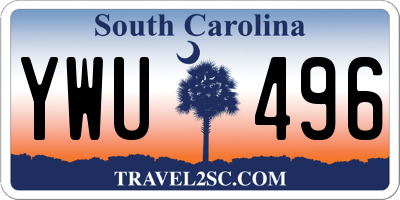 SC license plate YWU496