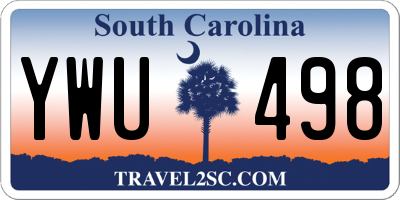 SC license plate YWU498