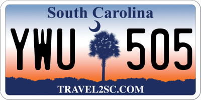 SC license plate YWU505