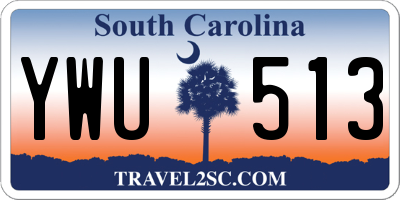 SC license plate YWU513