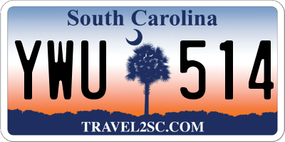 SC license plate YWU514