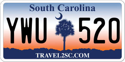 SC license plate YWU520
