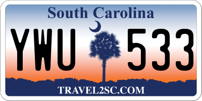 SC license plate YWU533