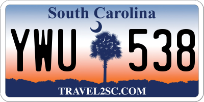 SC license plate YWU538