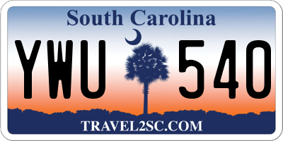 SC license plate YWU540