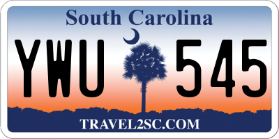 SC license plate YWU545