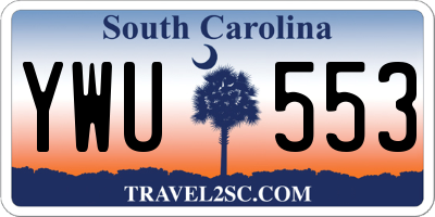 SC license plate YWU553