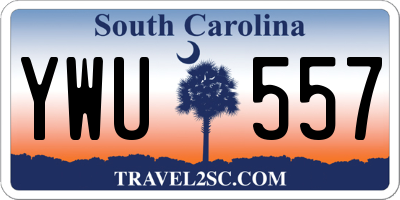 SC license plate YWU557
