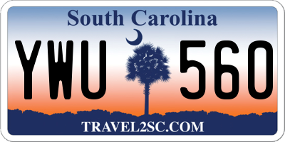SC license plate YWU560