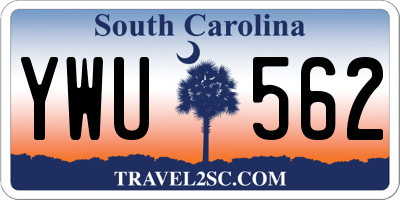 SC license plate YWU562
