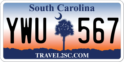 SC license plate YWU567