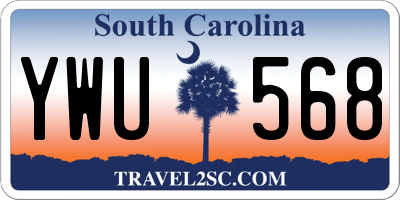 SC license plate YWU568