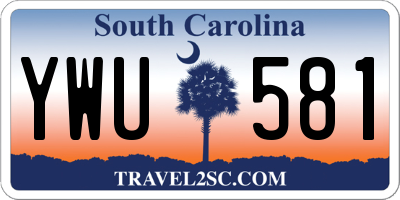 SC license plate YWU581