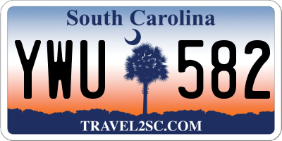 SC license plate YWU582