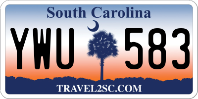 SC license plate YWU583