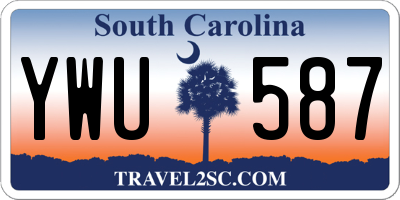 SC license plate YWU587