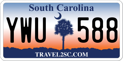 SC license plate YWU588