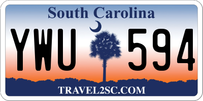 SC license plate YWU594