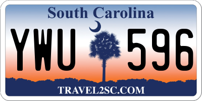 SC license plate YWU596