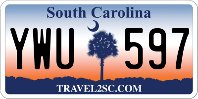SC license plate YWU597