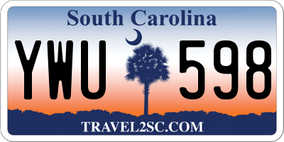 SC license plate YWU598