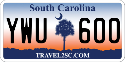 SC license plate YWU600