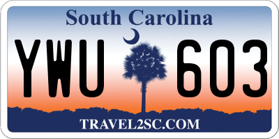SC license plate YWU603