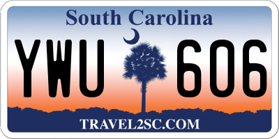 SC license plate YWU606
