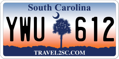 SC license plate YWU612