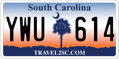SC license plate YWU614