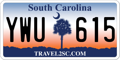 SC license plate YWU615