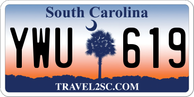 SC license plate YWU619