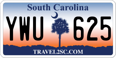 SC license plate YWU625