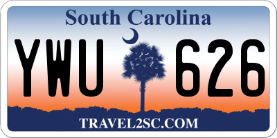 SC license plate YWU626