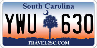 SC license plate YWU630