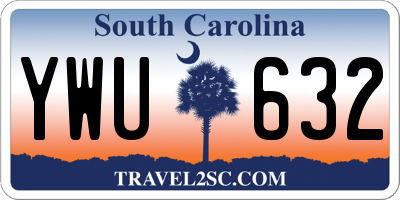 SC license plate YWU632