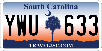 SC license plate YWU633