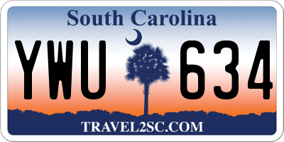 SC license plate YWU634