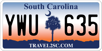 SC license plate YWU635