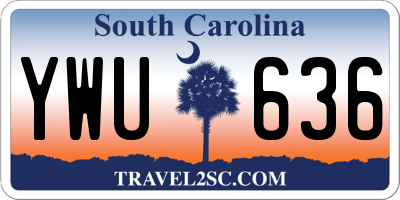 SC license plate YWU636