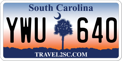 SC license plate YWU640