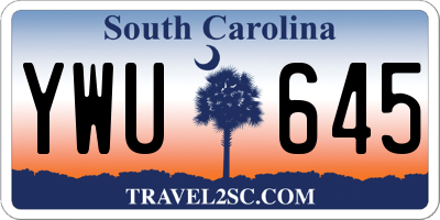 SC license plate YWU645