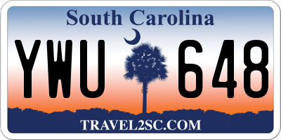 SC license plate YWU648