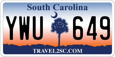 SC license plate YWU649