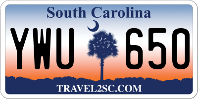 SC license plate YWU650