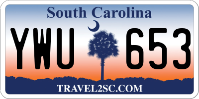 SC license plate YWU653