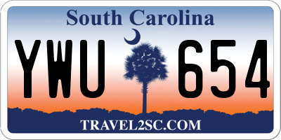 SC license plate YWU654