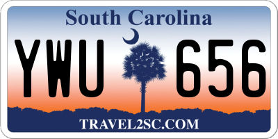 SC license plate YWU656